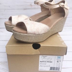 TOMS | Floral Jacquard Wedding Wedge Sandal